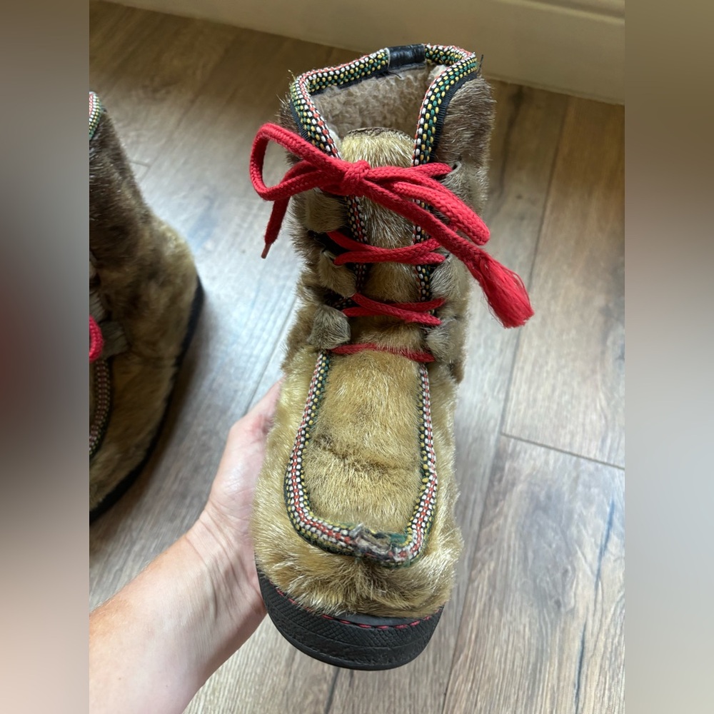 Norwegian Sámi Topaz Seal Fur Winter Boots Size 36 (US 5.5) Scandinavian Folk - Picture 11 of 16